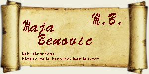 Maja Benović vizit kartica